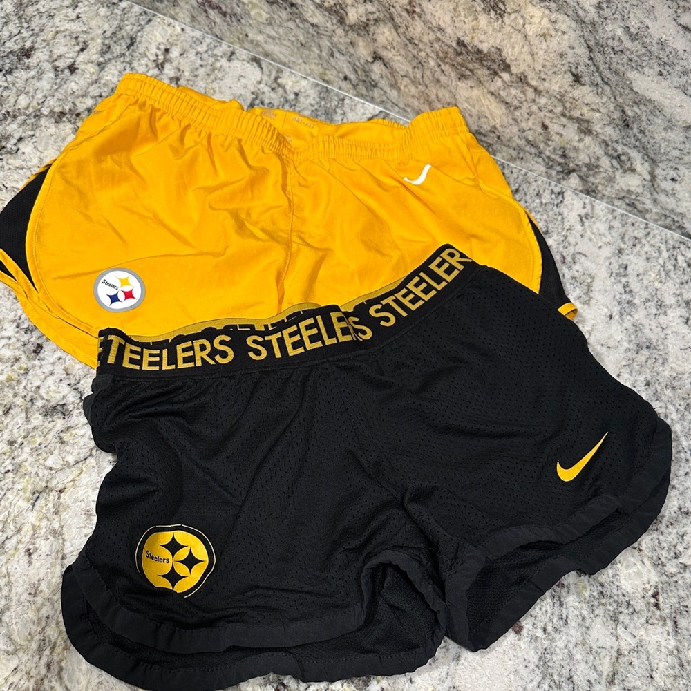 Nike gold and Black Steelers Shorts